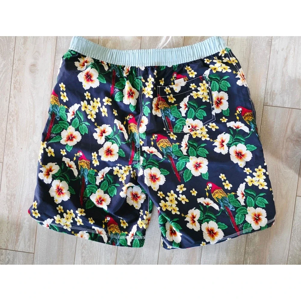 Tommy Hilfiger Mens XL‎ Swim Trunks Tropical Parrot Hibiscus Board Shorts NEW